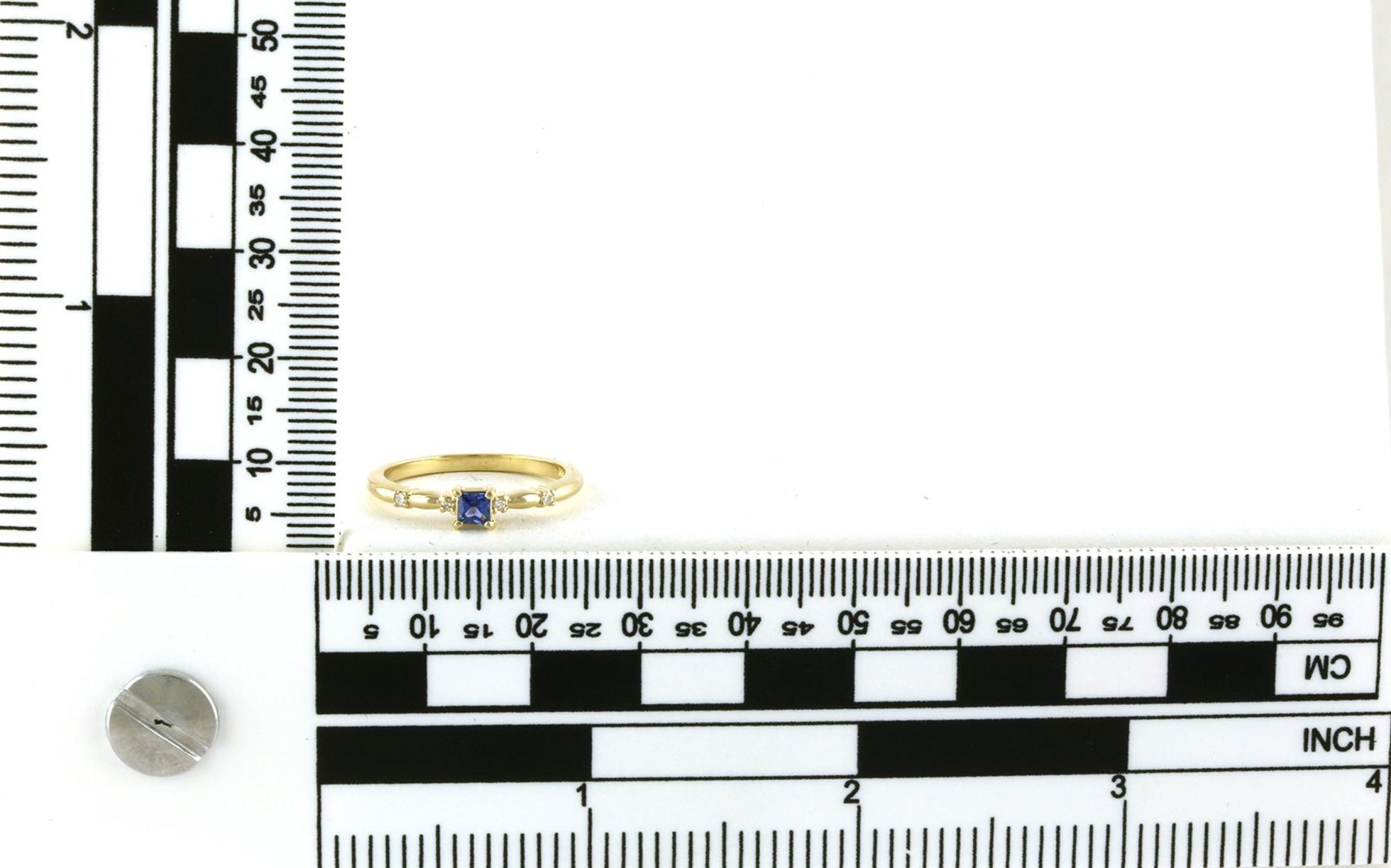 Montana Yogo Sapphire and Diamond Accented Ring in Yellow Gold (0.25cts TWT) scale