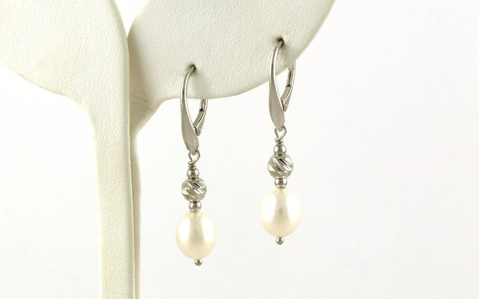 content/products/Hollow Brilliance Bead Leverback Earrings with Potato Pearls in Sterling Silver