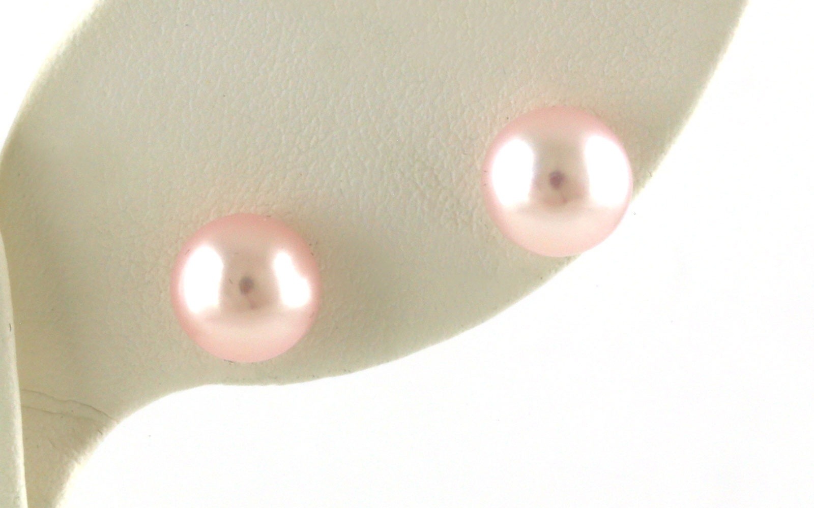 Dyed Pink Fresh Water Pearl Stud Earrings in Sterling Silver