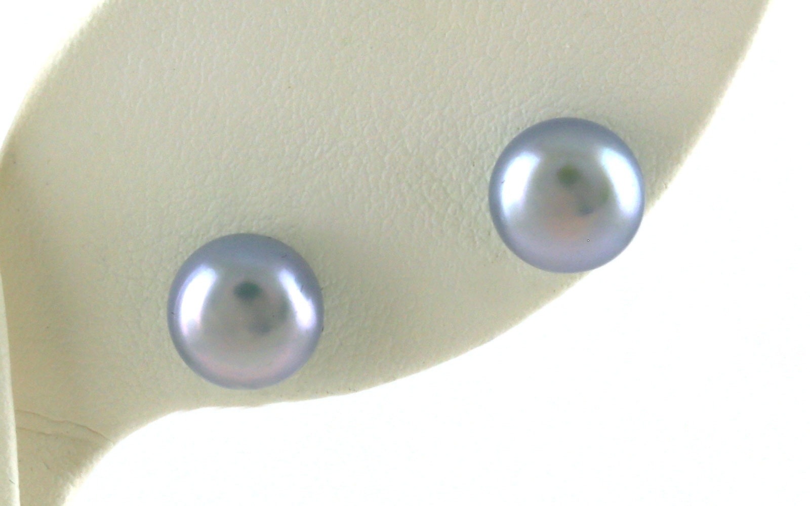 Dyed Blue Fresh Water Pearl Stud Earrings in Sterling Silver