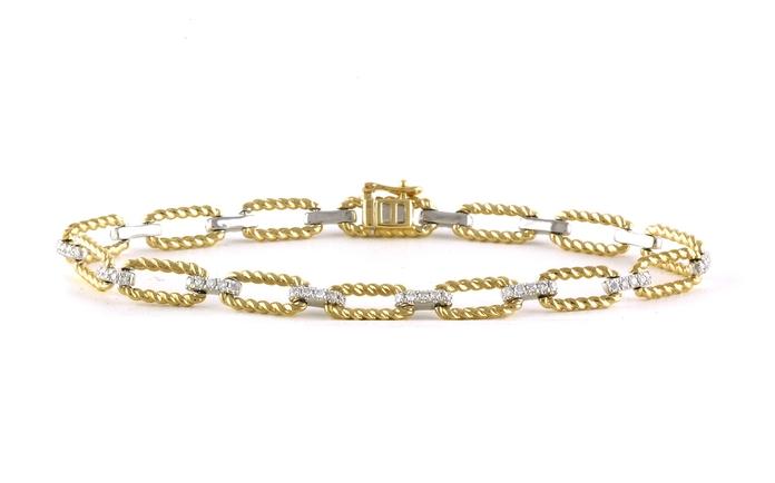 content/products/Diamond Two Tone Chain Link Bracelet in Yellow and White Gold (0.67cts TWT)