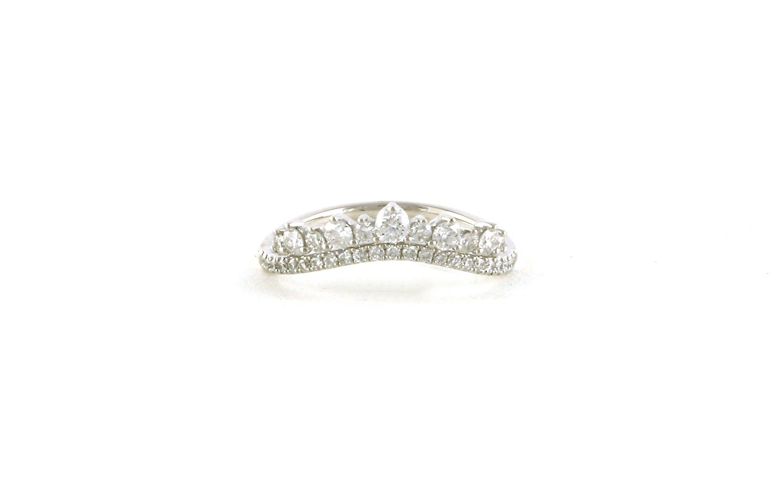 Diamond Curved Two-Row Band in White Gold (0.56cts TWT)
