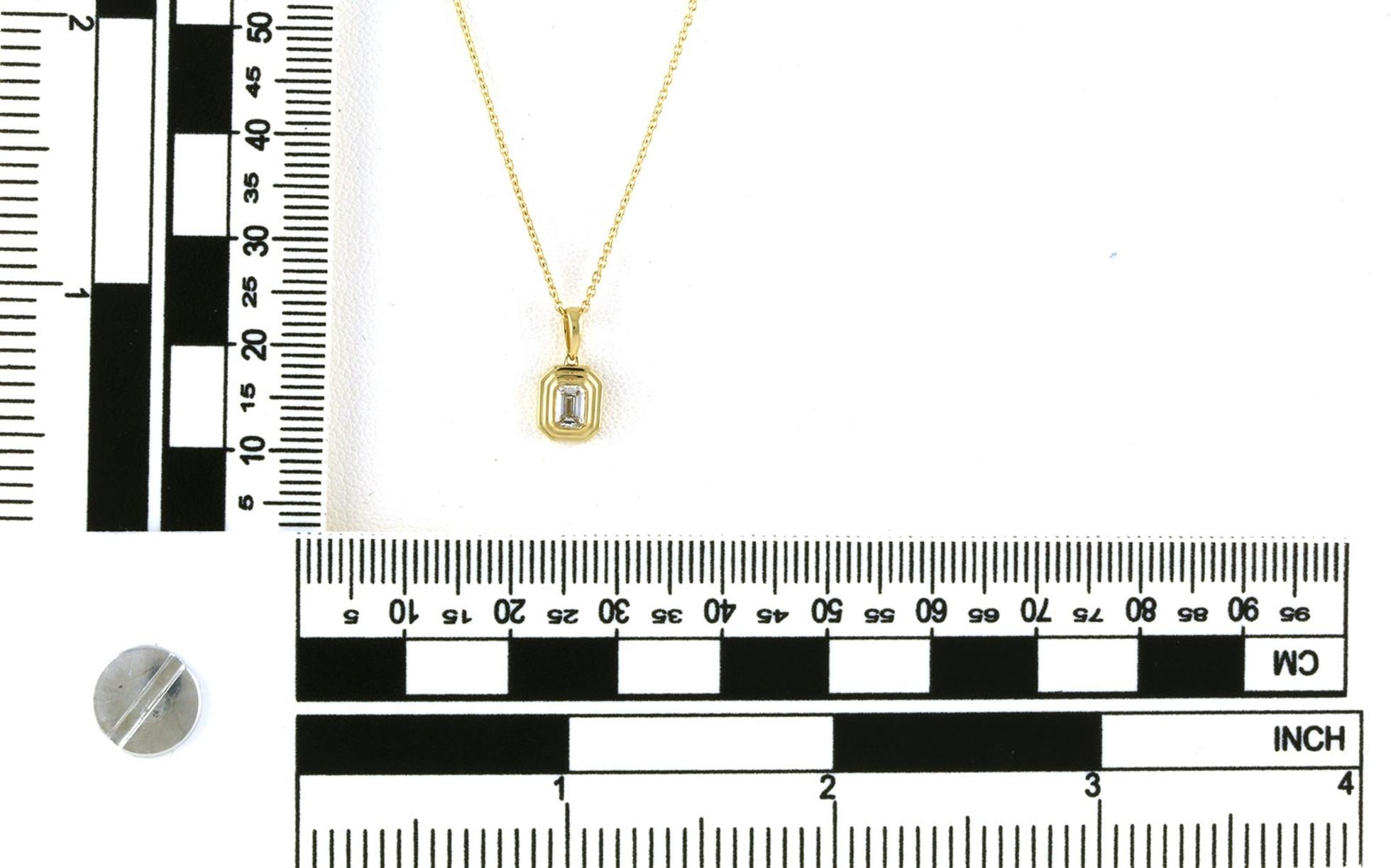 Diamond Step Bezel-set Solitaire Necklace in Yellow Gold (0.20cts TWT) scale