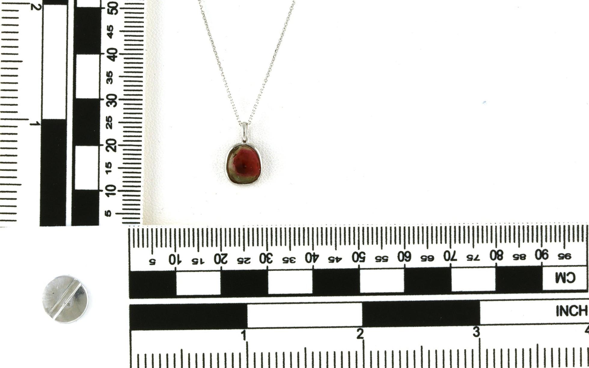 Tourmaline Bezel-Set Solitaire Necklace in White Gold (1.86ct) scale