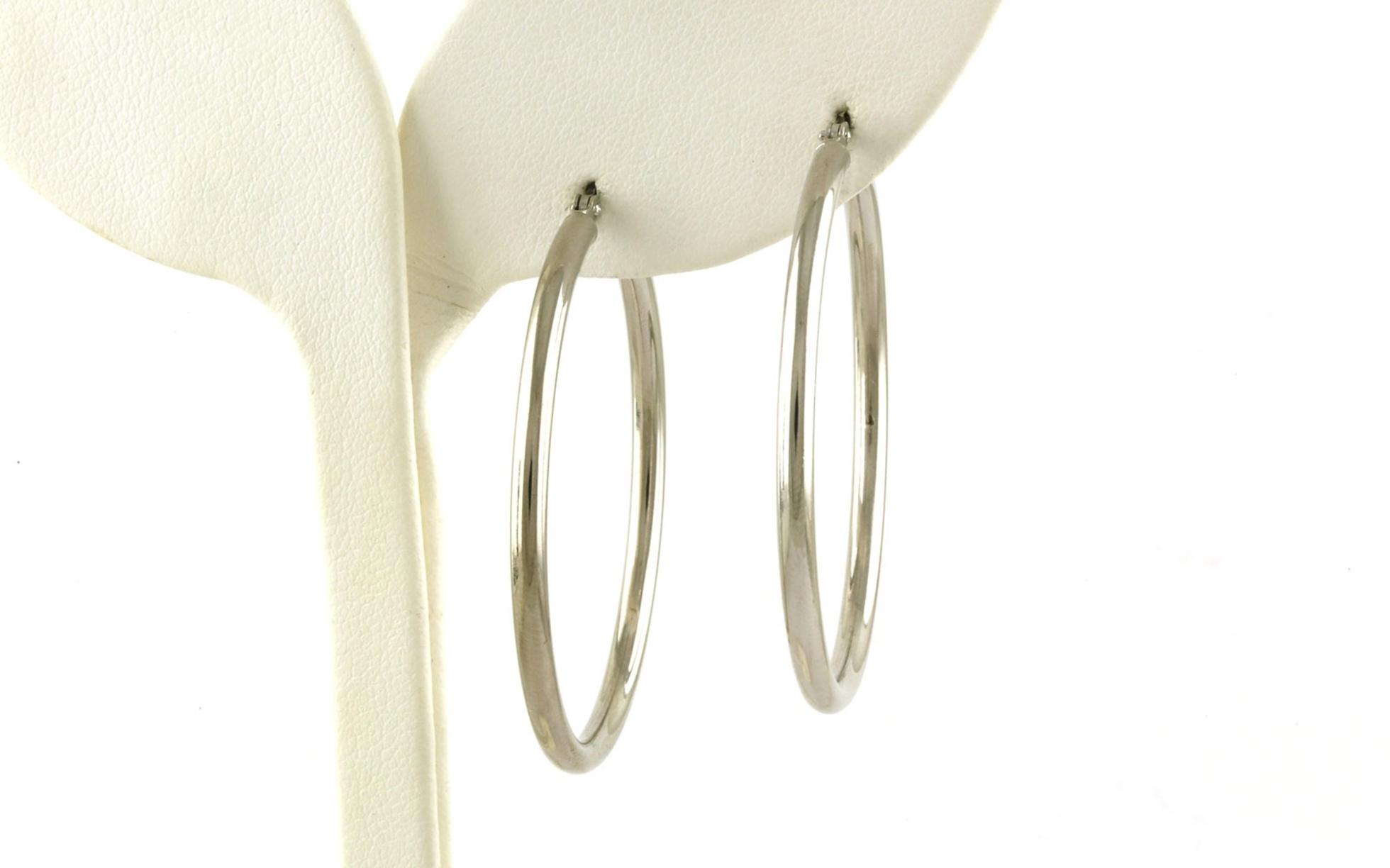 Round Hoop Earrings in Sterling Silver