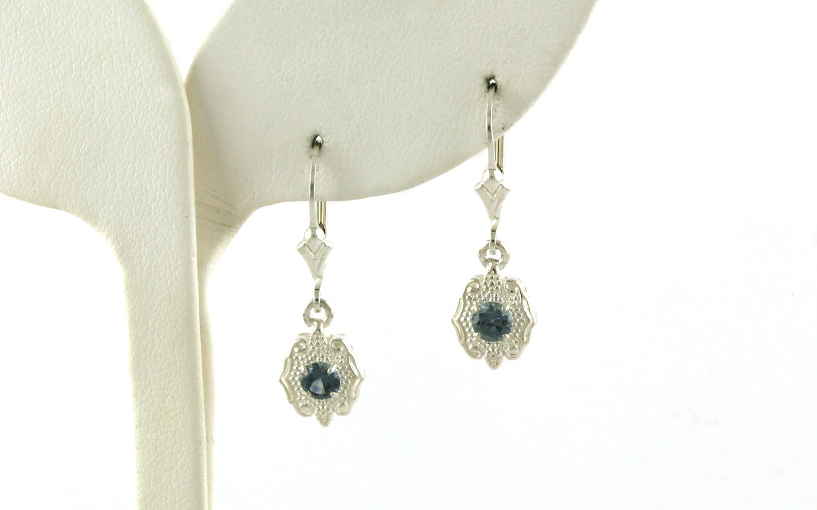 Montana Sapphire Vintage Style Leverback Earrings in Sterling Silver (0.45cts TWT
