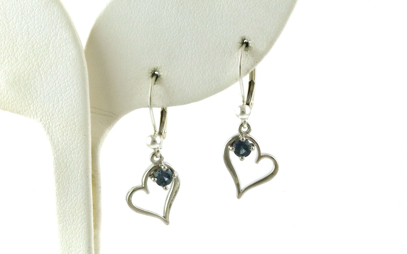 Montana Sapphire Weeping Heart Leverback Earrings in Sterling Silver (0.40cts TWT)