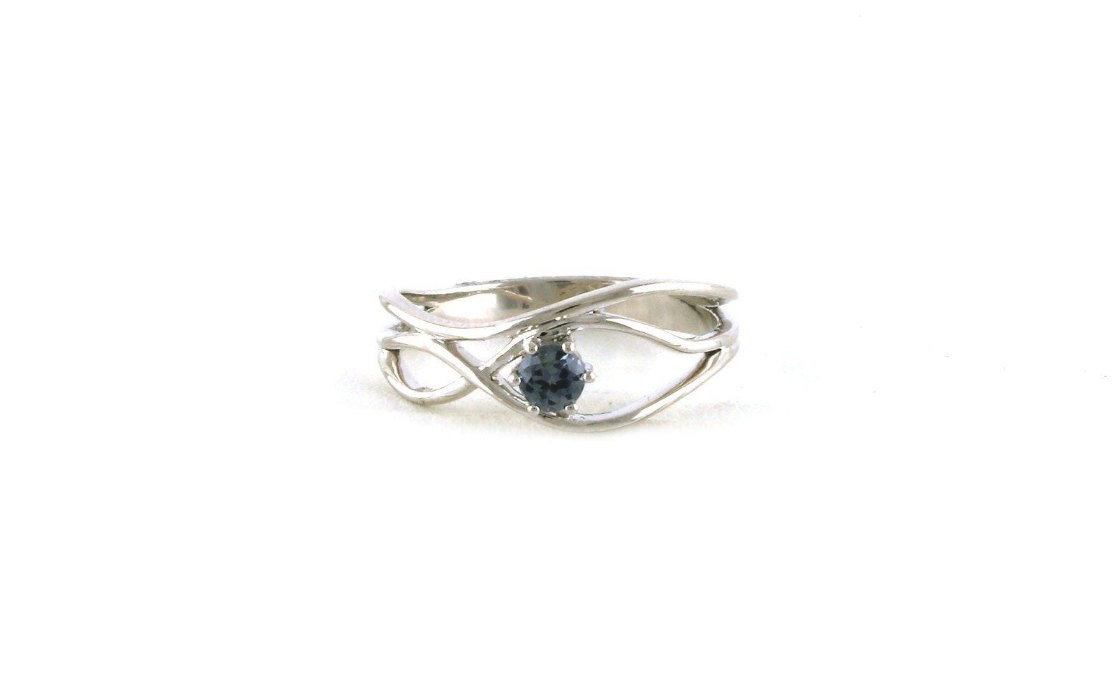 Montana Sapphire Wavy 3-Strand Ring in Sterling Silver (0.22ct)