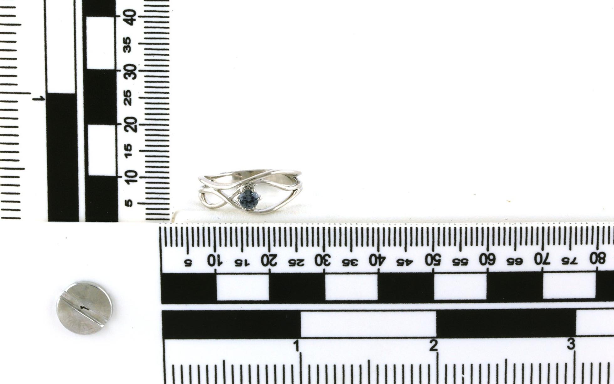 Montana Sapphire Wavy 3-Strand Ring in Sterling Silver (0.22ct) scale