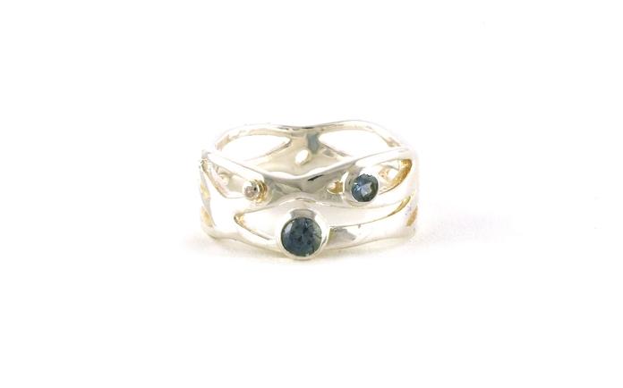 content/products/3-stone Montana Sapphire Wide Wavy Band with Polished Finish in Sterling Silver (0.57cts TWT)