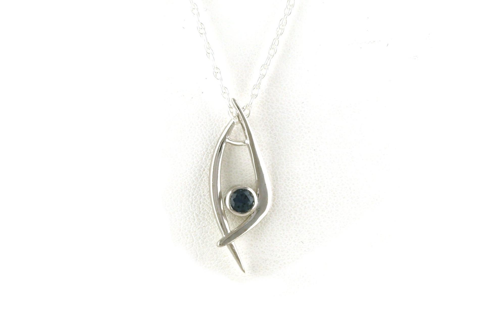 Montana Sapphire Modern Criss-Cross Necklace in Sterling Silver (0.28ct)