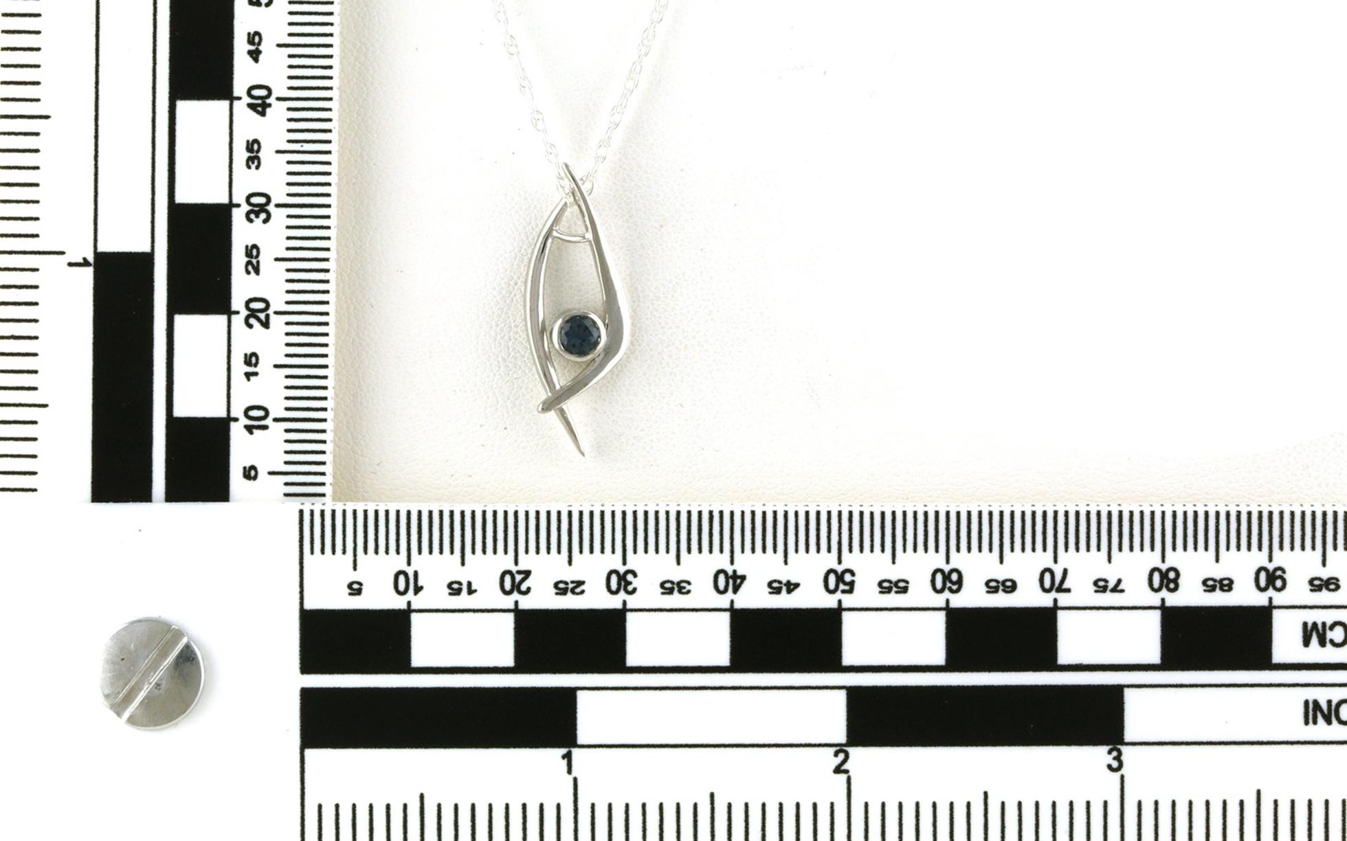 Montana Sapphire Modern Criss-Cross Necklace in Sterling Silver (0.28ct) scale
