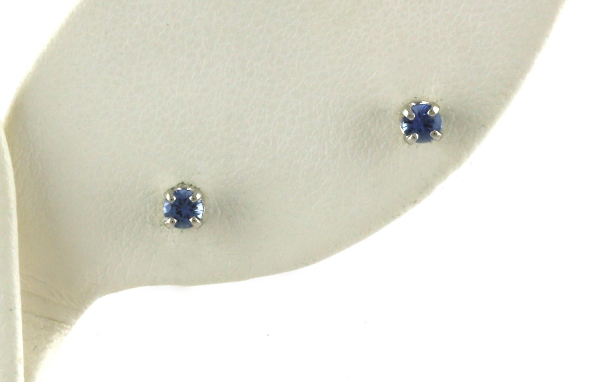 Montana Yogo Sapphire Stud Earrings in White Gold (0.18cts TWT)