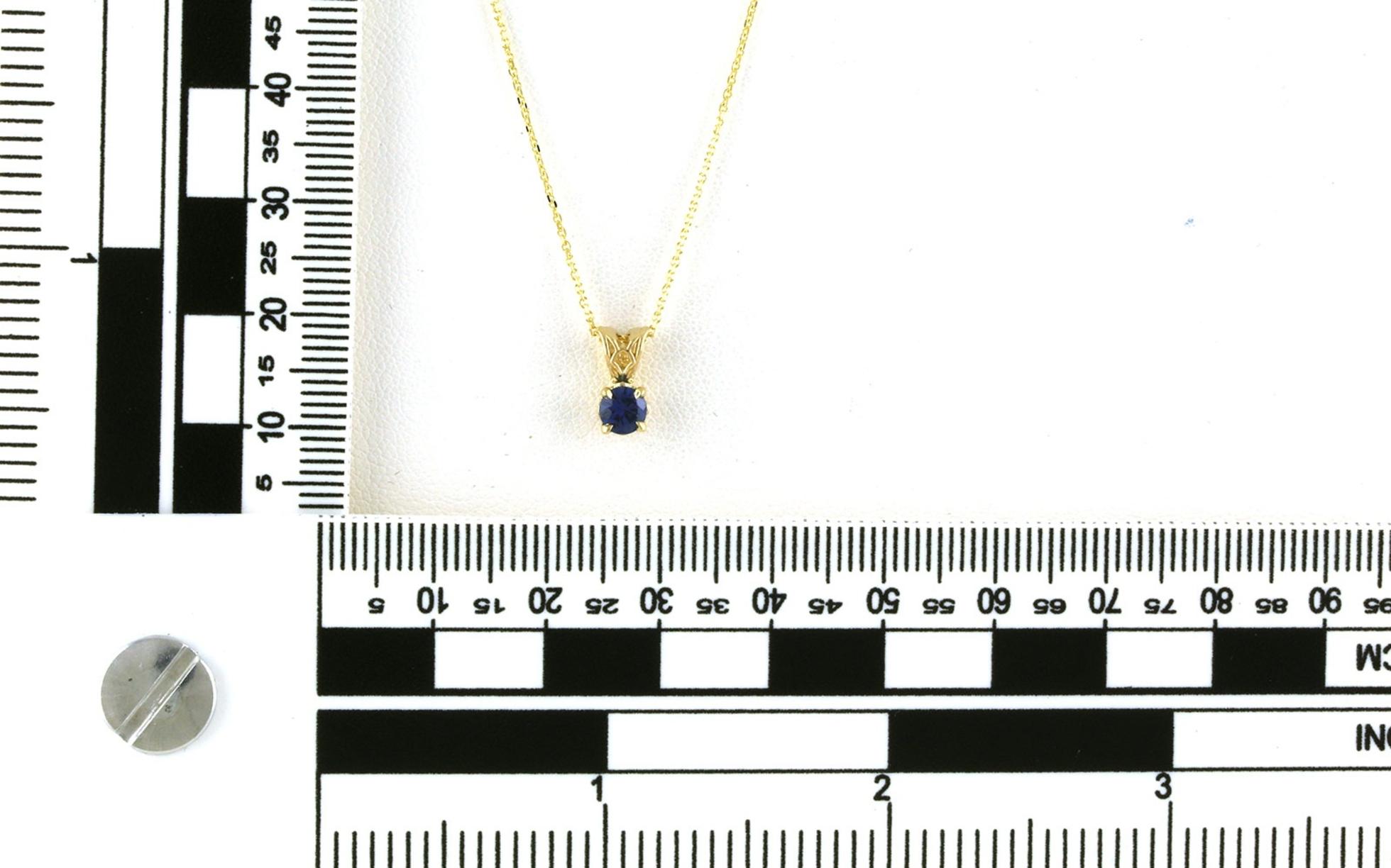 Montana Yogo Sapphire Solitaire Necklace in Yellow Gold (0.38ct) scale