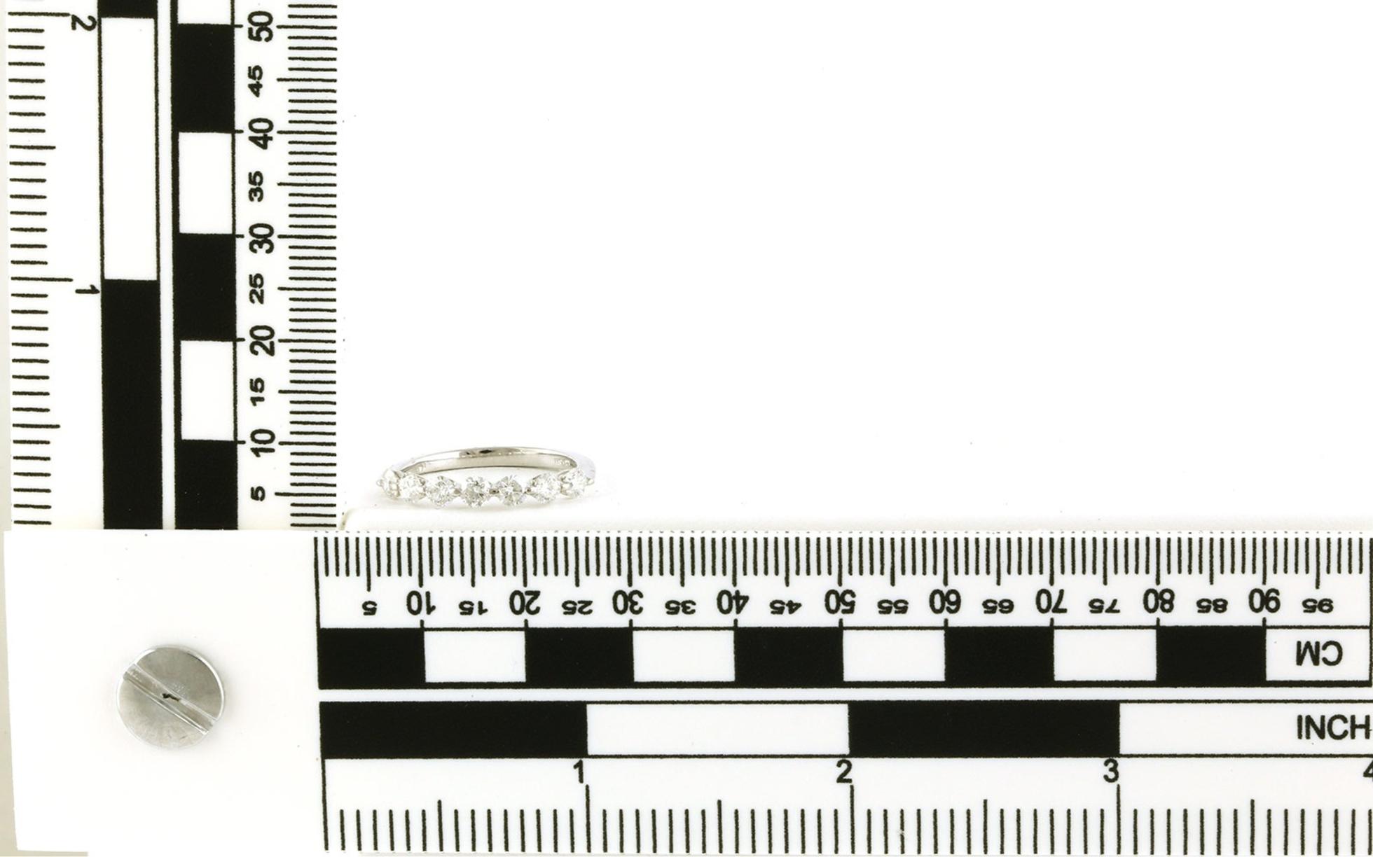 Diamond 7-Stone Shared Single Prong Ring in White Gold (0.79cts TWT) scale