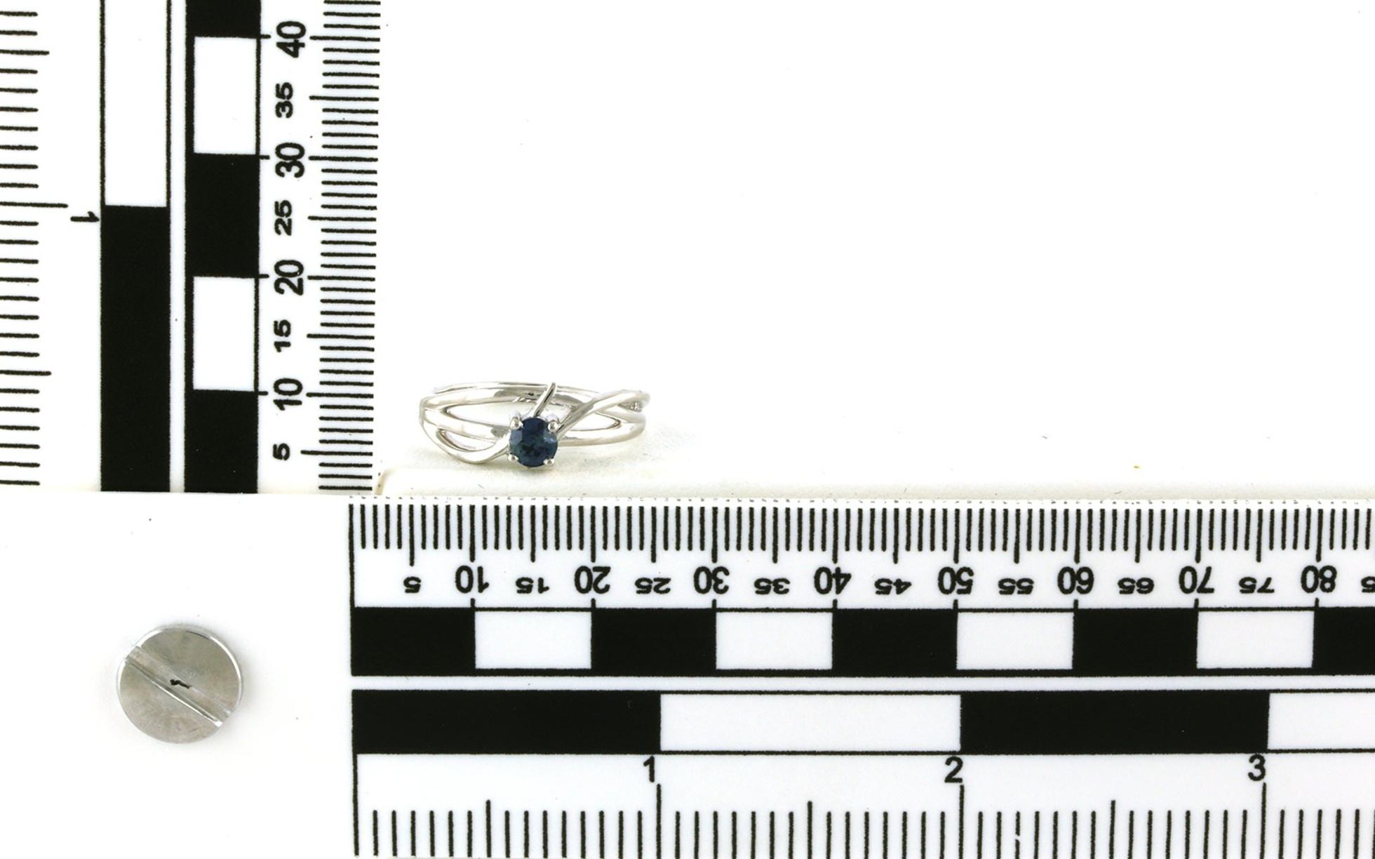 Montana Sapphire Criss-Cross Ring in Sterling Silver (0.20ct) scale