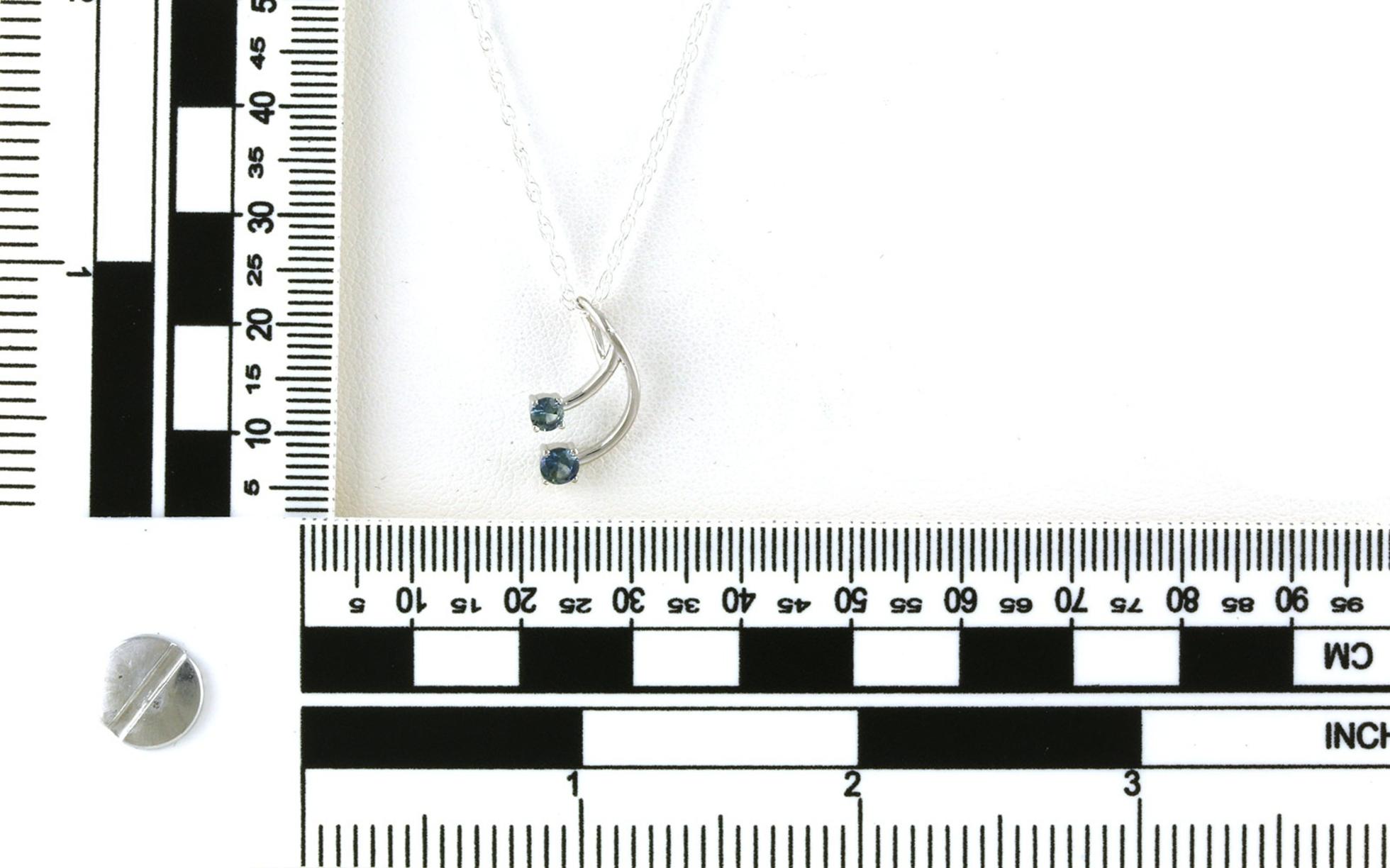 Montana Sapphire Double Curved Necklace in Sterling Silver (0.30cts TWT) scale