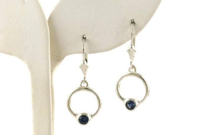 content/products/Montana Sapphire Circle Dangle Leverback Earrings in Sterling Silver (0.40cts TWT)