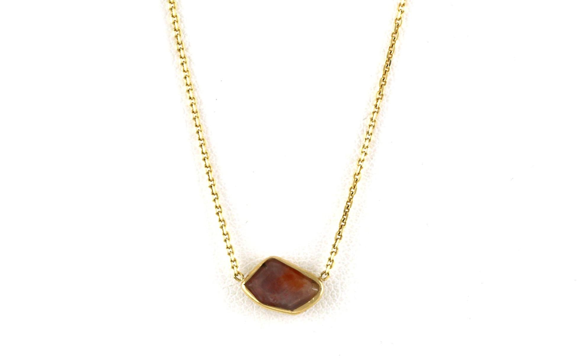 Rose-cut Montana Sapphire Bezel-set necklace in yellow gold (1.31ct)
