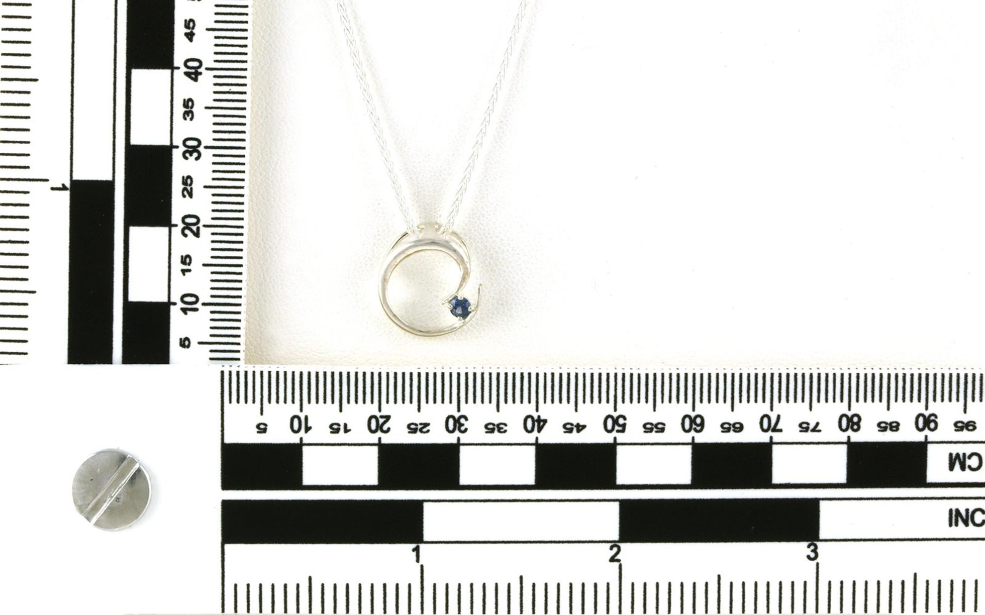 Montana Sapphire Swirl Necklace in Sterling Silver (0.12ct) scale