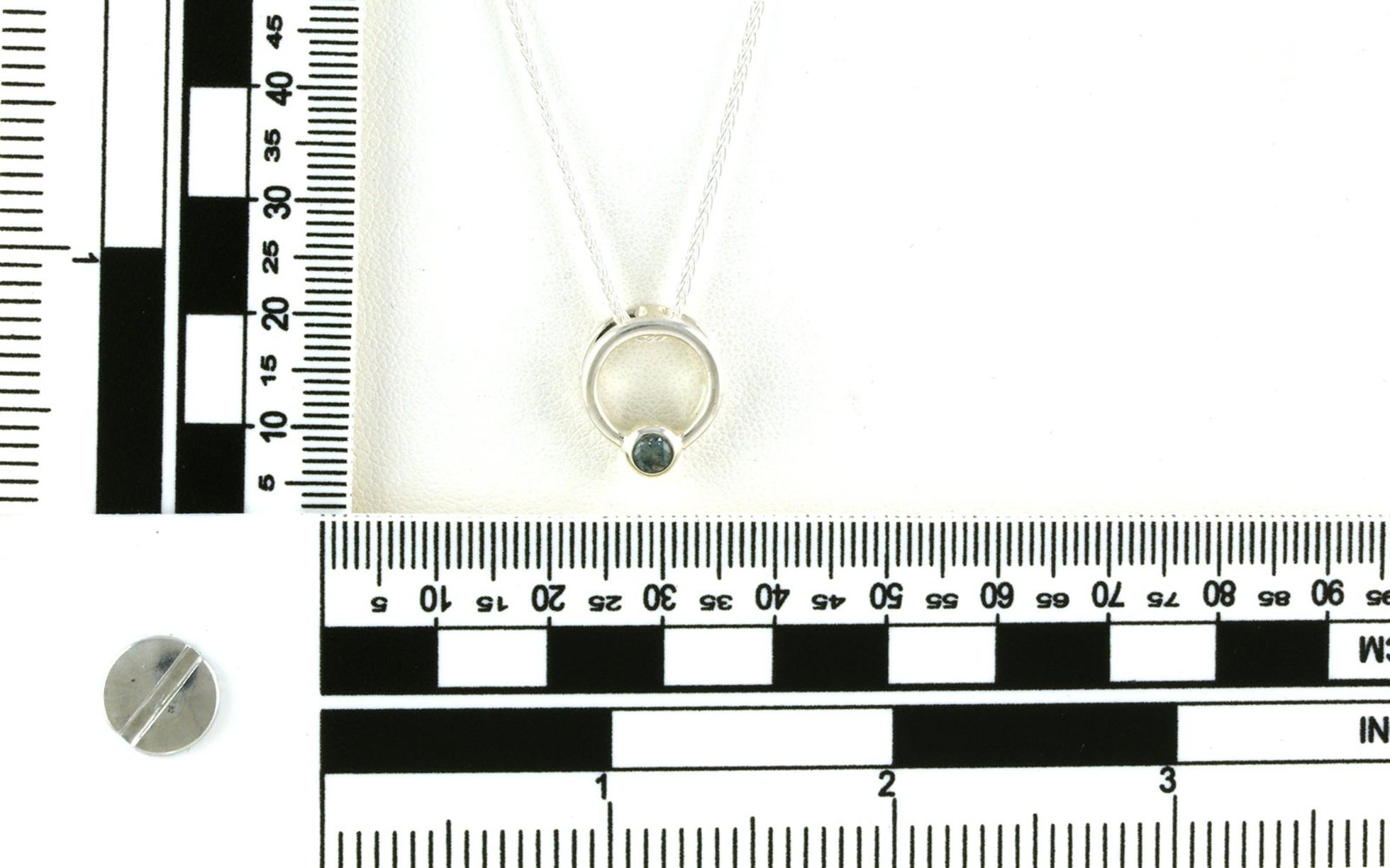Montana Sapphire Bezel-set Circle Necklace in Sterling Silver (0.18ct) scale