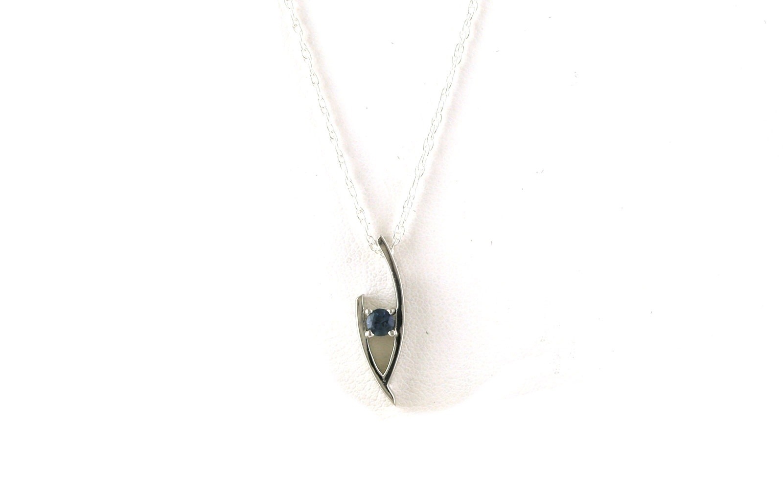 Montana Sapphire Deep "V" Pendant Necklace in Sterling Silver (0.20ct)