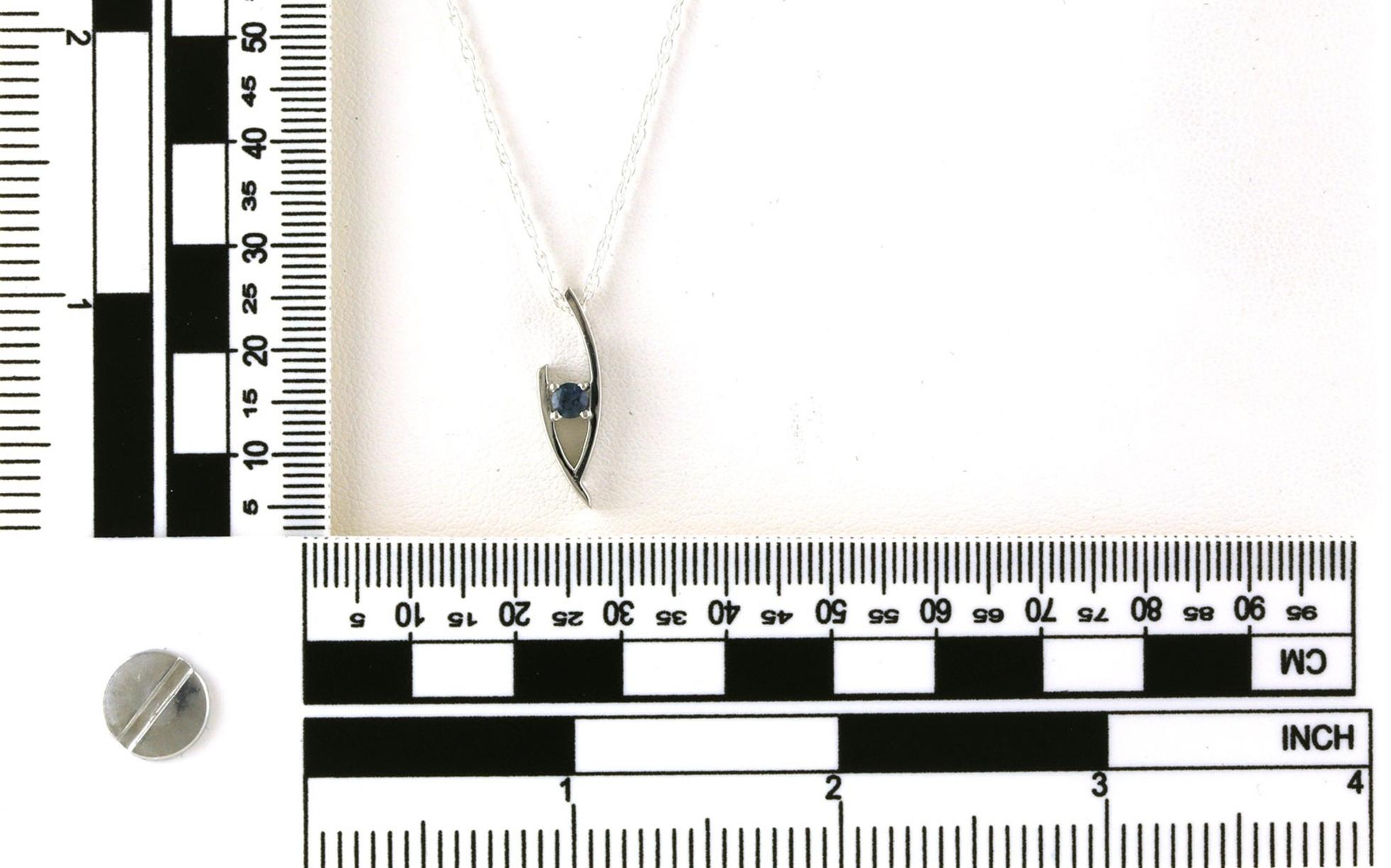Montana Sapphire Deep "V" Pendant Necklace in Sterling Silver (0.20ct) scale