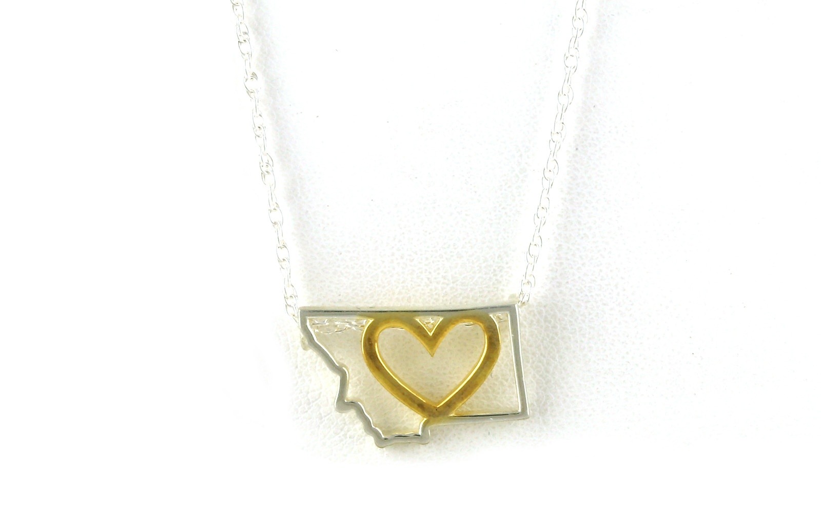 I Heart Montana Necklace in Sterling Silver with Gold Plate