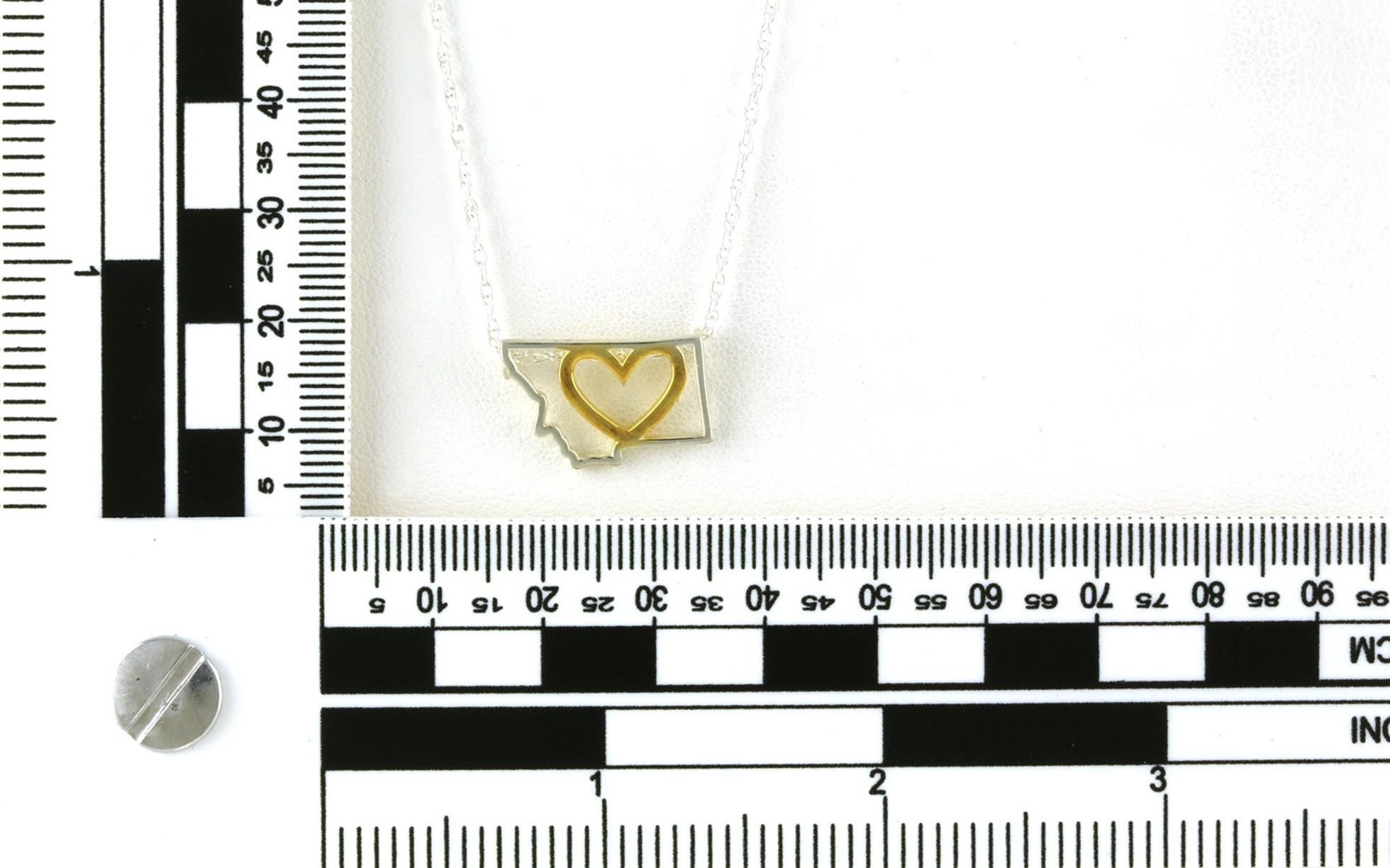 I Heart Montana Necklace in Sterling Silver with Gold Plate scale
