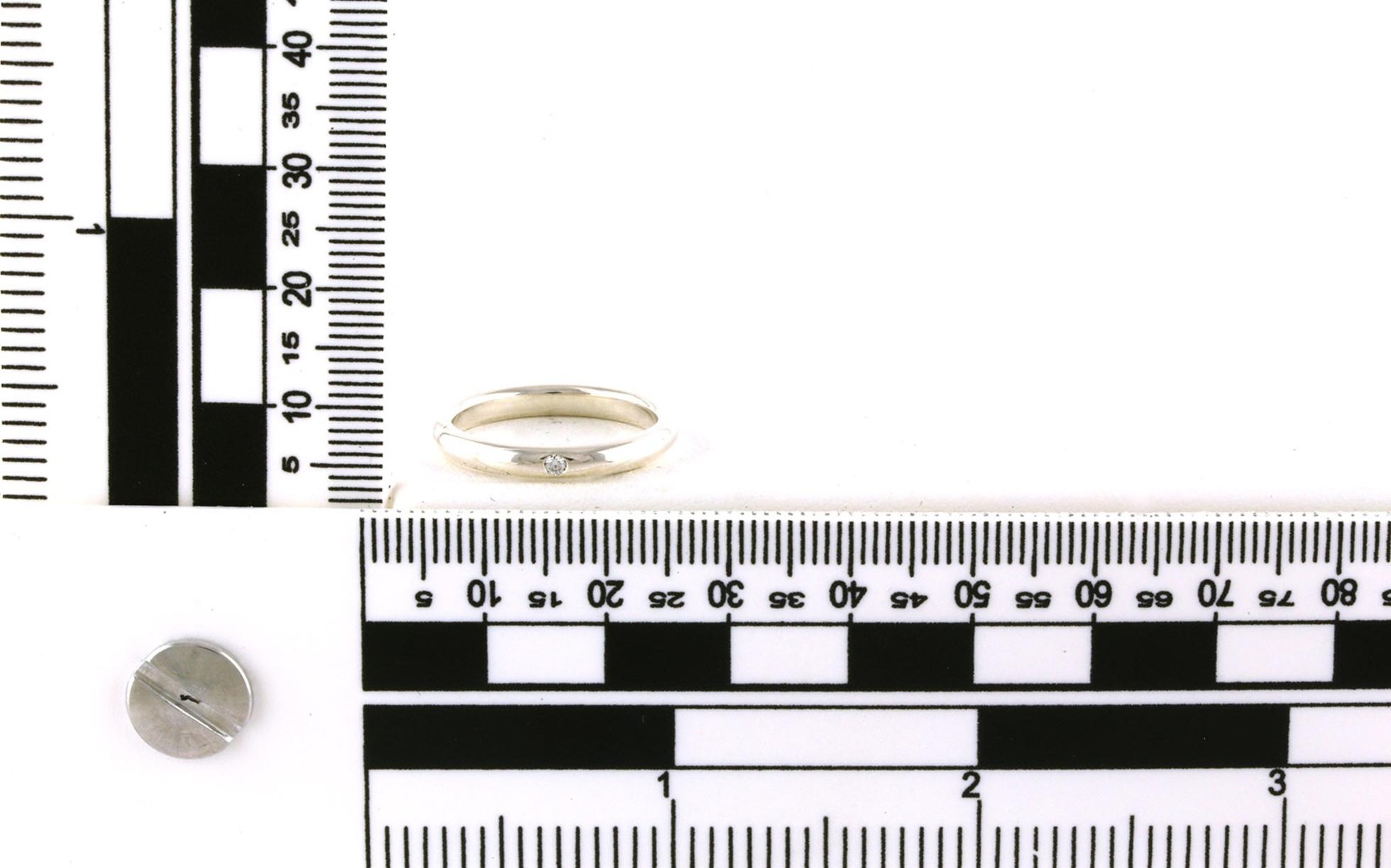 Estate Piece: Tiffany & Co. Diamond Flush-Set Ring in Sterling Silver (0.02ct) scale