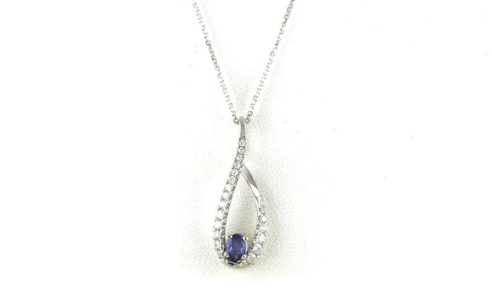 content/products/Montana Yogo Sapphire and Diamond Twist Drop Necklace in White Gold (0.37cts TWT)