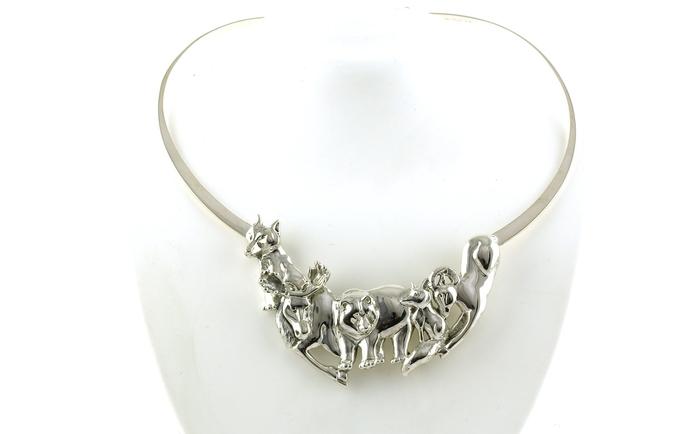 content/products/Estate Piece: Kabana 5-Animal Wildlife Collar Necklace in Sterling Silver