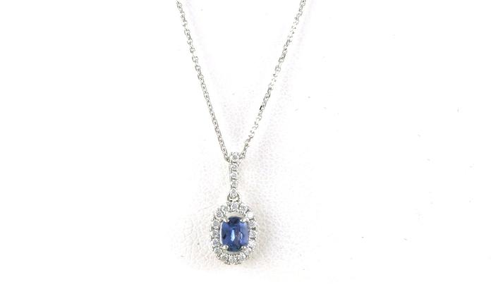 content/products/Montana Yogo Sapphire and Diamond Oval Halo Necklace in White Gold (0.41cts TWT)