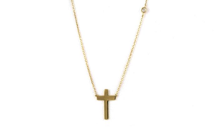 content/products/Diamond accented Cross Necklace in Yellow Gold (0.03ct)