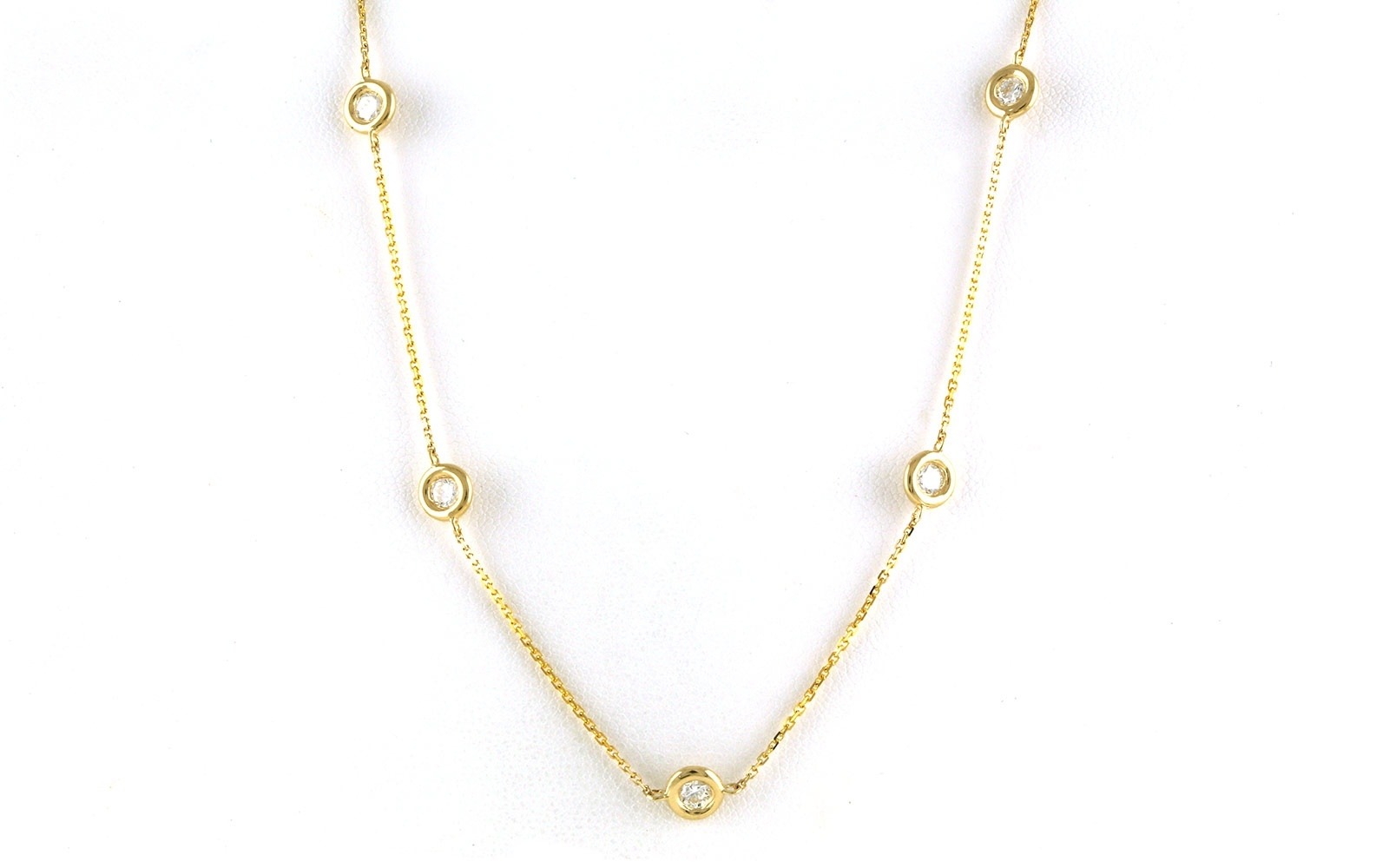 Diamond Bezel-set Station Necklace in Yellow Gold (1.00cts TWT)