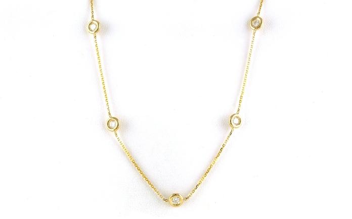 content/products/Diamond Bezel-set Station Necklace in Yellow Gold (1.00cts TWT)