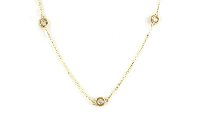 content/products/Diamond Bezel-set Station Necklace in Yellow Gold (0.50cts TWT)
