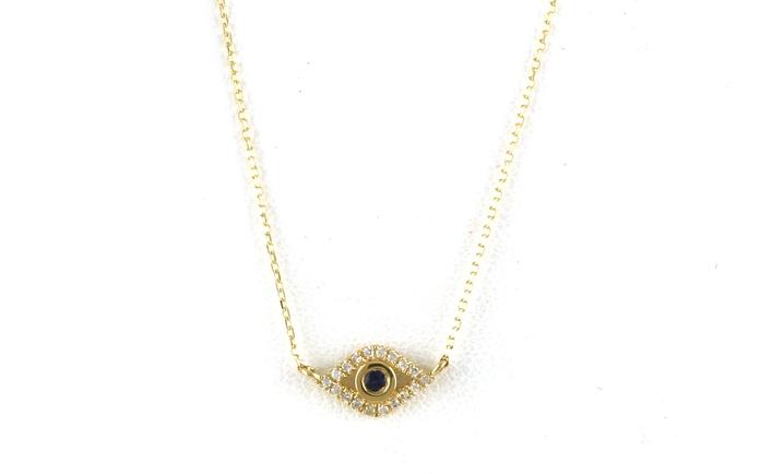 content/products/Sapphire and Diamond Evil Eye Necklace in Yellow Gold (0.09cts TWT)