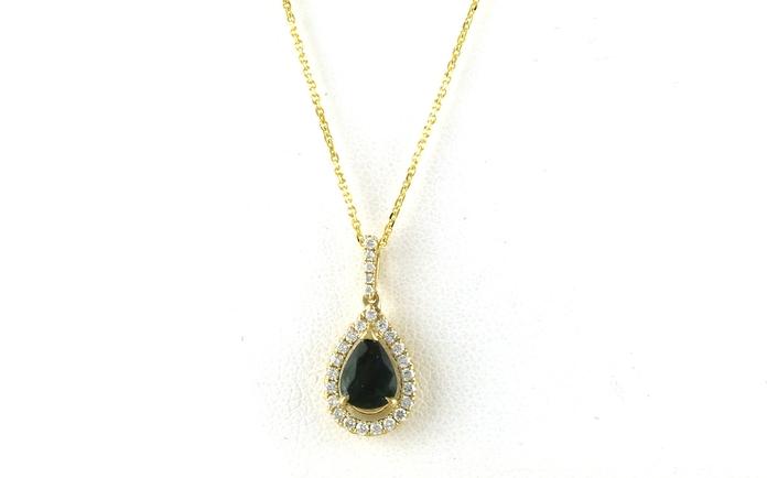 content/products/Montana Sapphire and Diamond Halo Drop Necklace in Yellow Gold (1.15cts TWT)