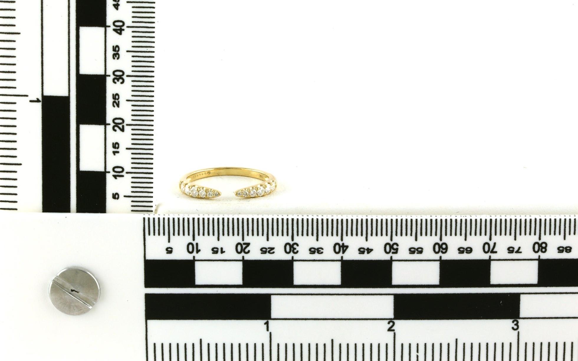 Diamond Tapered Open Space Wedding Band in Yellow Gold (0.29cts TWT) scale