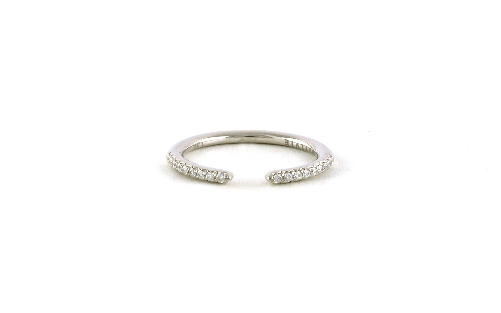 Diamond 18-Stone Open Shank Wedding Band in White Gold (0.15cts TWT)