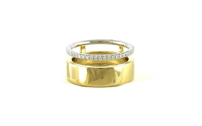 content/products/Diamond 2-Tone Cigar Style with Pave Band Guard Fashion Ring in Yellow and White Gold (0.21cts TWT)