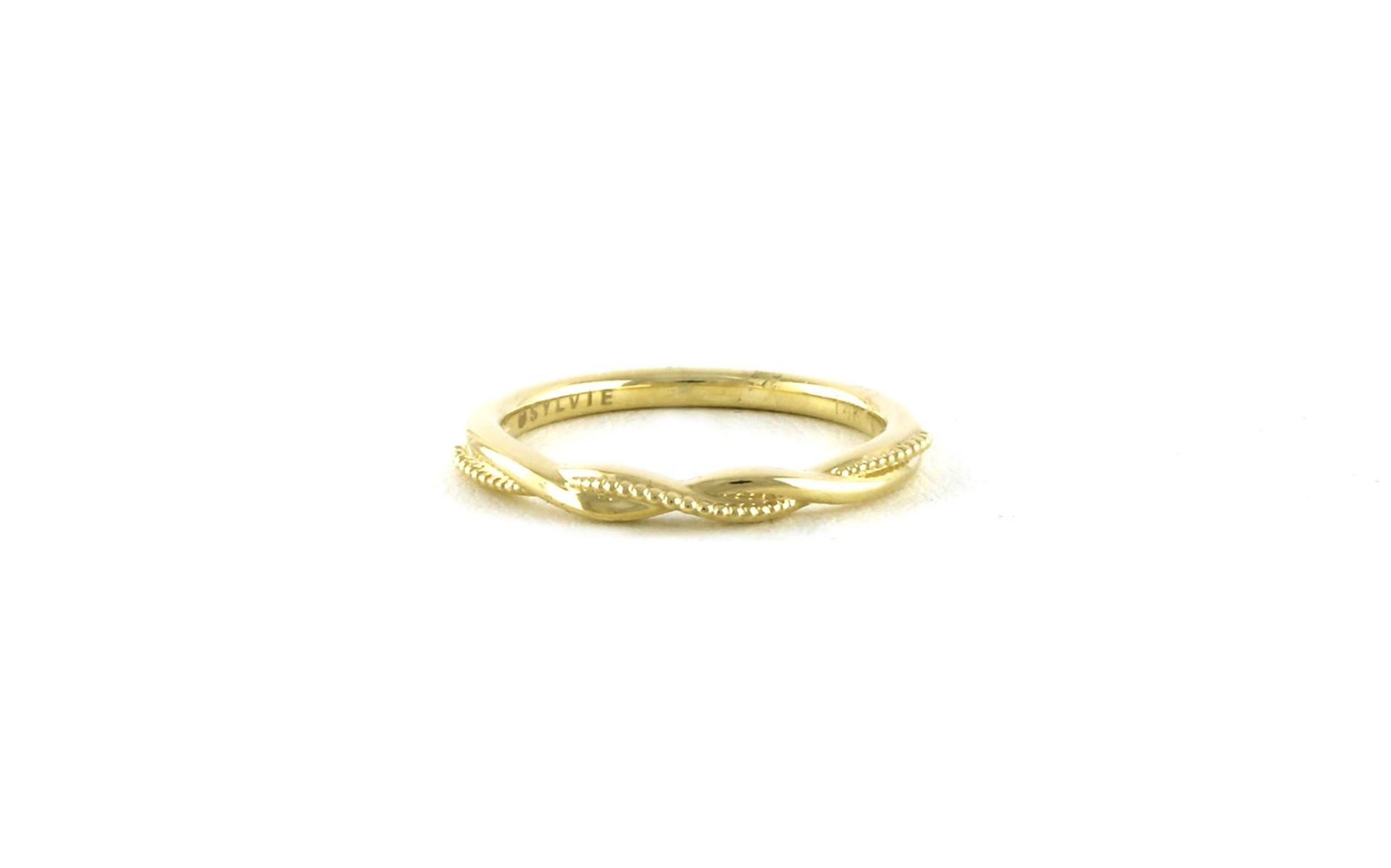 Twisted Beaded Wedding Band in Yellow Gold