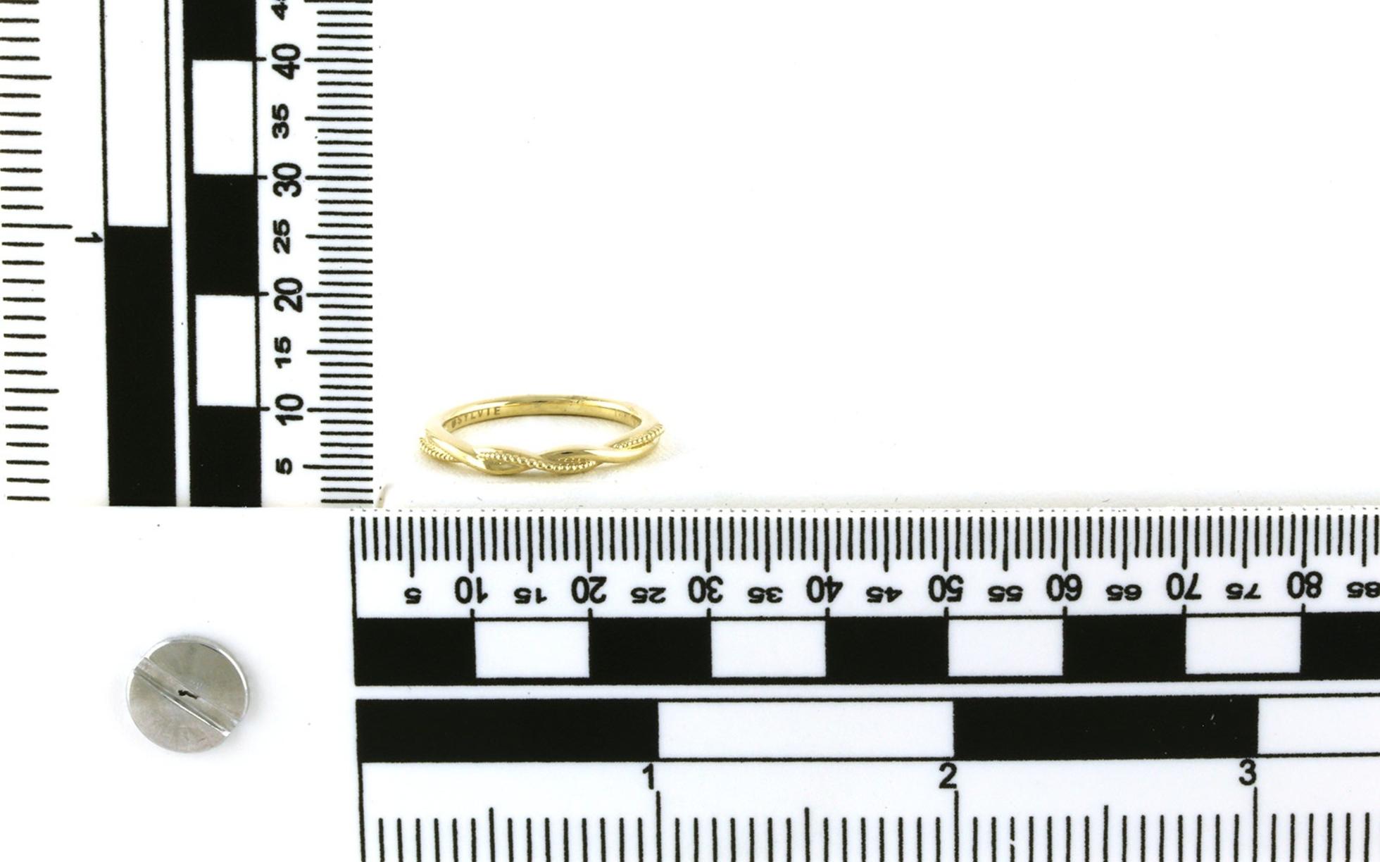 Twisted Beaded Wedding Band in Yellow Gold scale