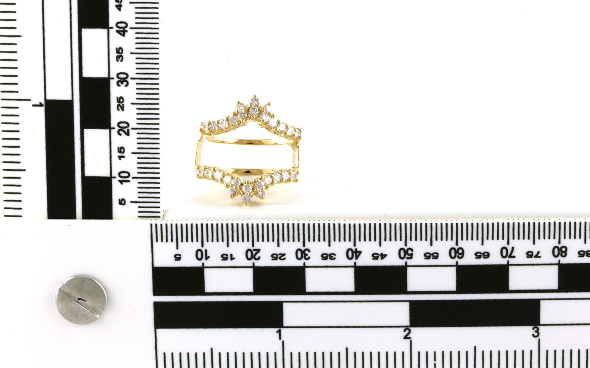Estate Piece: Diamond Curved Ring Guard in Yellow Gold (1.00cts TWT) scale