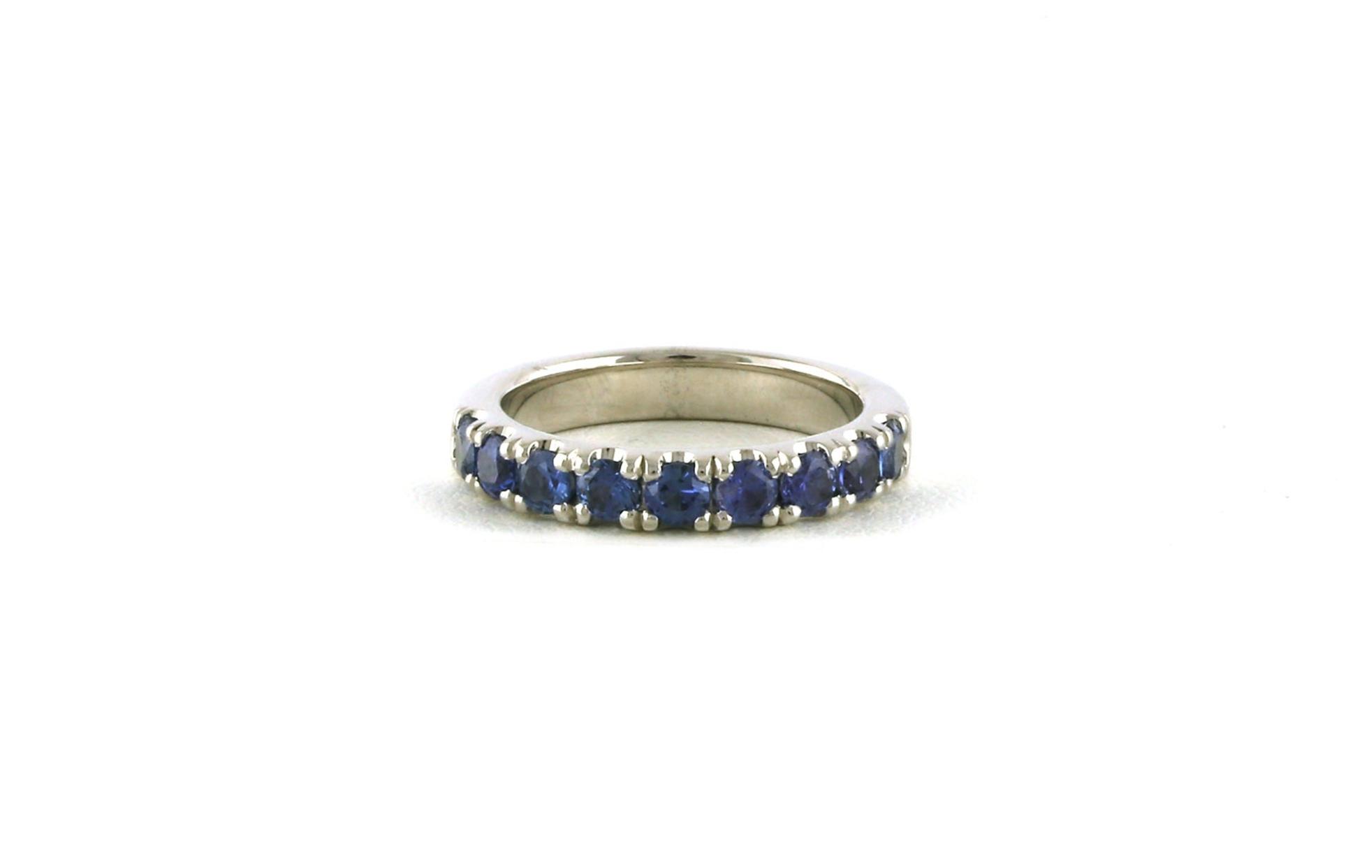Montana Yogo Sapphire 9-Stone U-Cup Band in White Gold (1.19cts TWT)