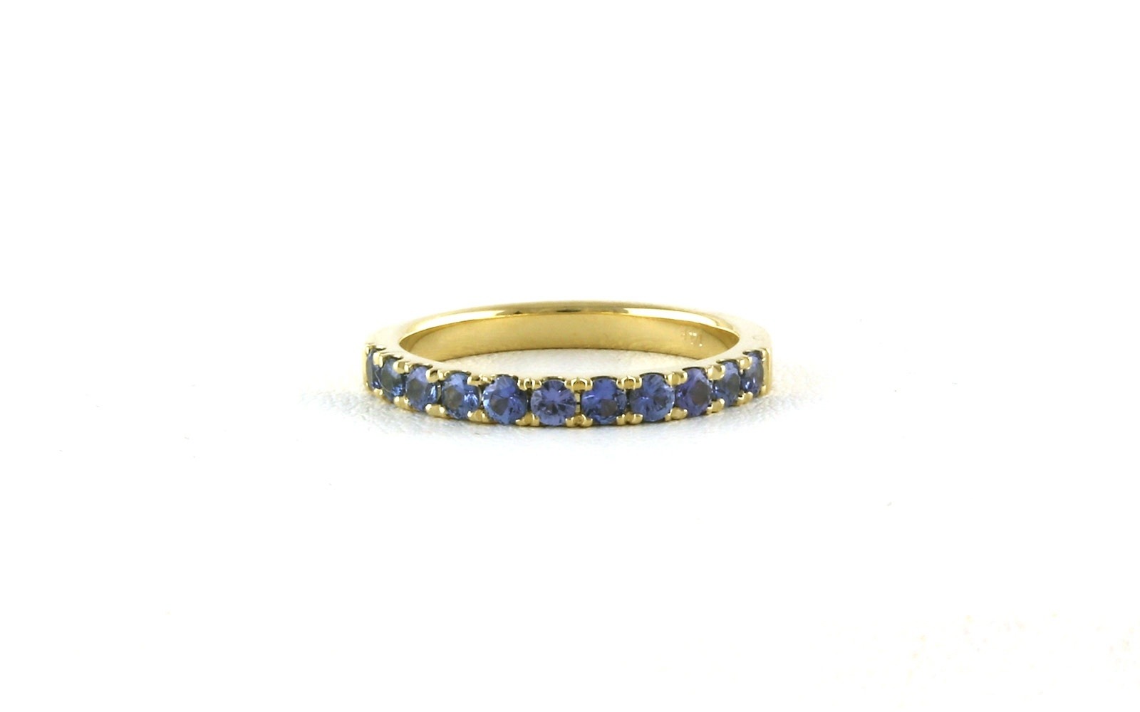 Montana Yogo Sapphire 11-Stone U-Cup Band in Yellow Gold (0.66cts TWT)