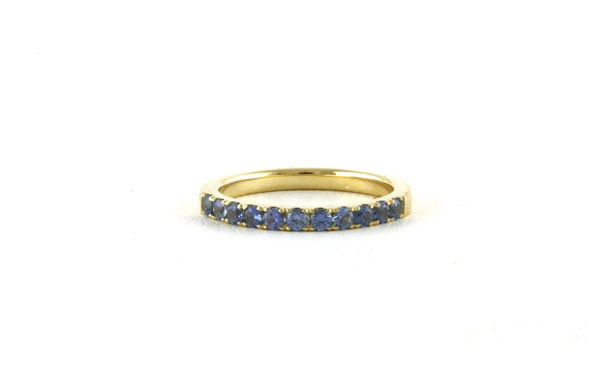 Montana Yogo Sapphire 11-Stone U-cup band in White Gold (0.46cts TWT)