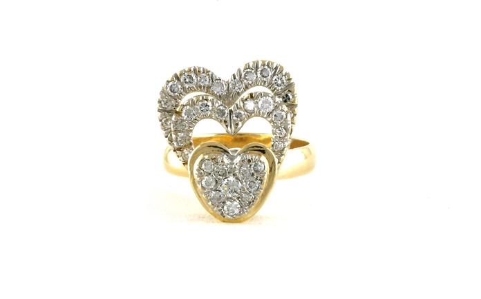 content/products/Estate Piece: Diamond Heart Fidget Ring in Yellow Gold and Rhodium (0.50cts TWT)