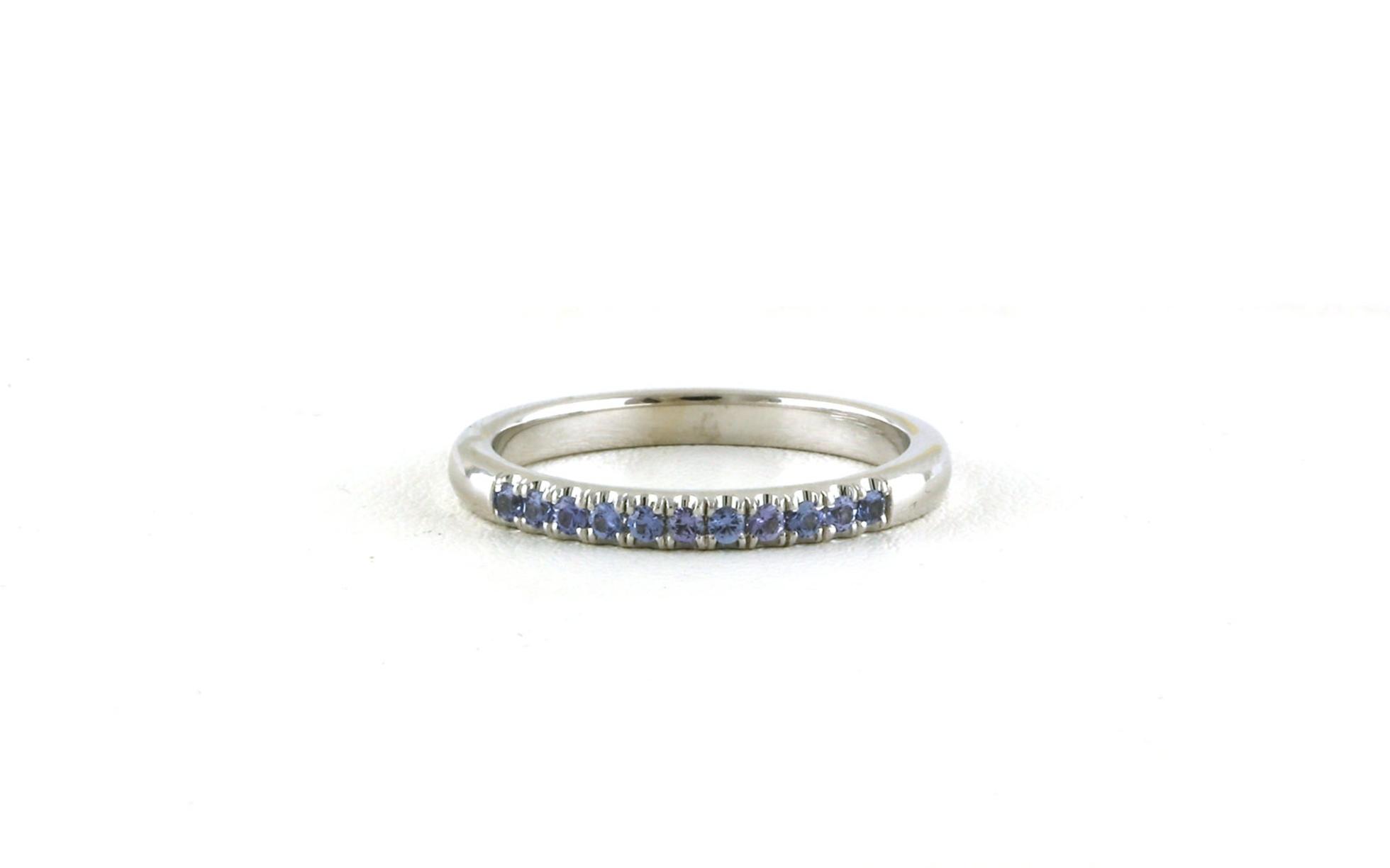 Montana Yogo Sapphire 11-Stone U-Cup Band in White Gold (0.17cts TWT)